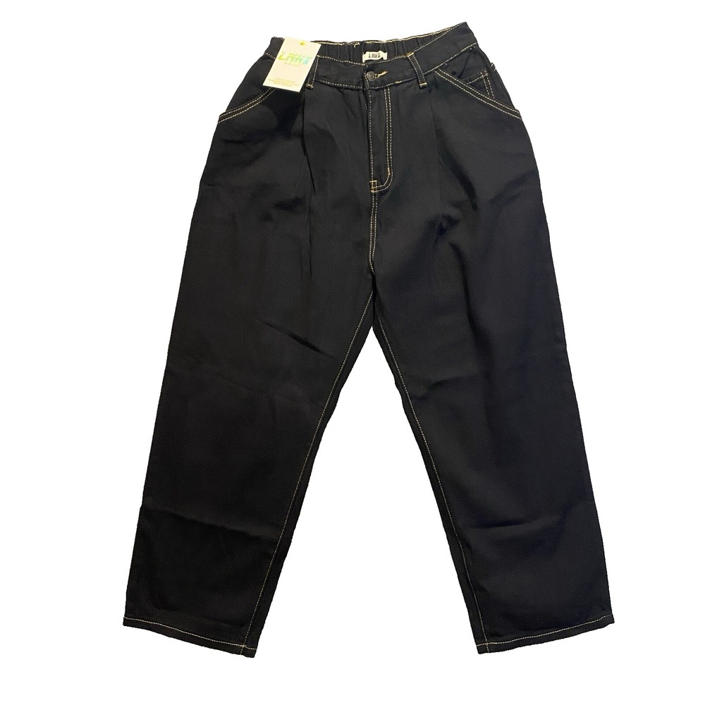 LMHX Baggy Wide Leg Jeans Size 24x26 Black 90s Y2K‎ Streetwear Grunge Skate